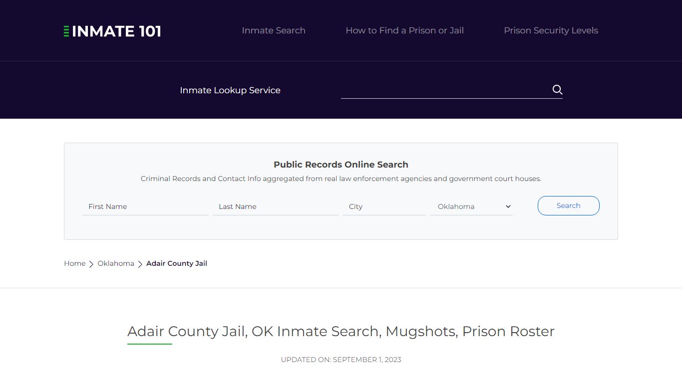 Adair County Jail, OK Inmate Search, Mugshots, Prison Roster